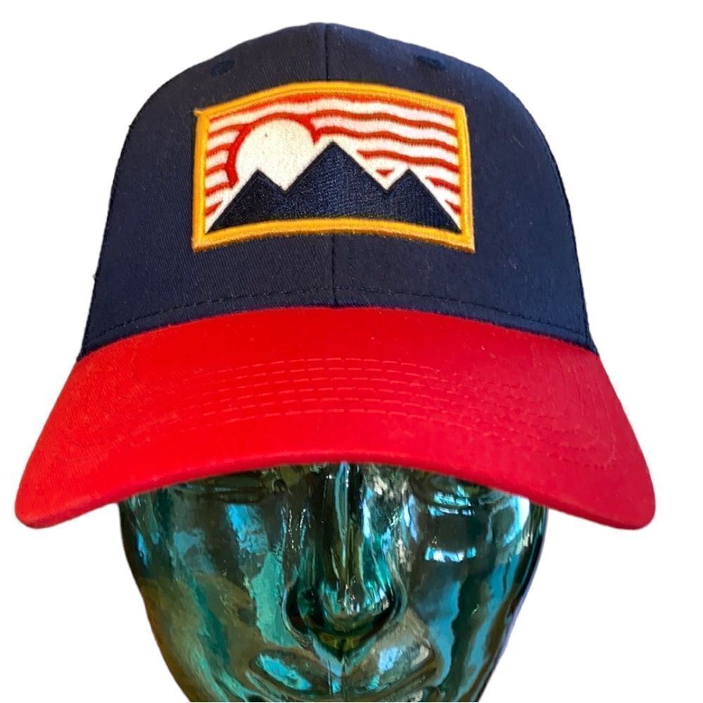 Red White and Blue Mountain Logo Patch Cap